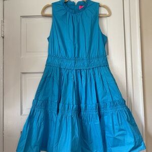 Lilly Pulitzer Blue Tiered Sundress Sleeveless Casual